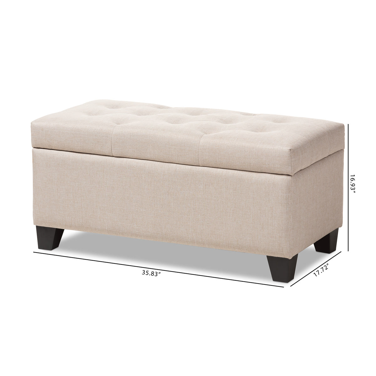 Baxton Studio Michaela Modern and Contemporary Beige Fabric Upholstered Storage Ottoman Baxton Studio-ottomans-Minimal And Modern - 3