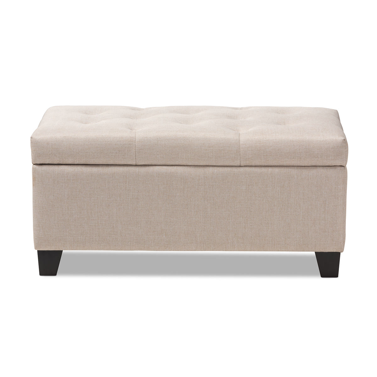 Baxton Studio Michaela Modern and Contemporary Beige Fabric Upholstered Storage Ottoman Baxton Studio-ottomans-Minimal And Modern - 5