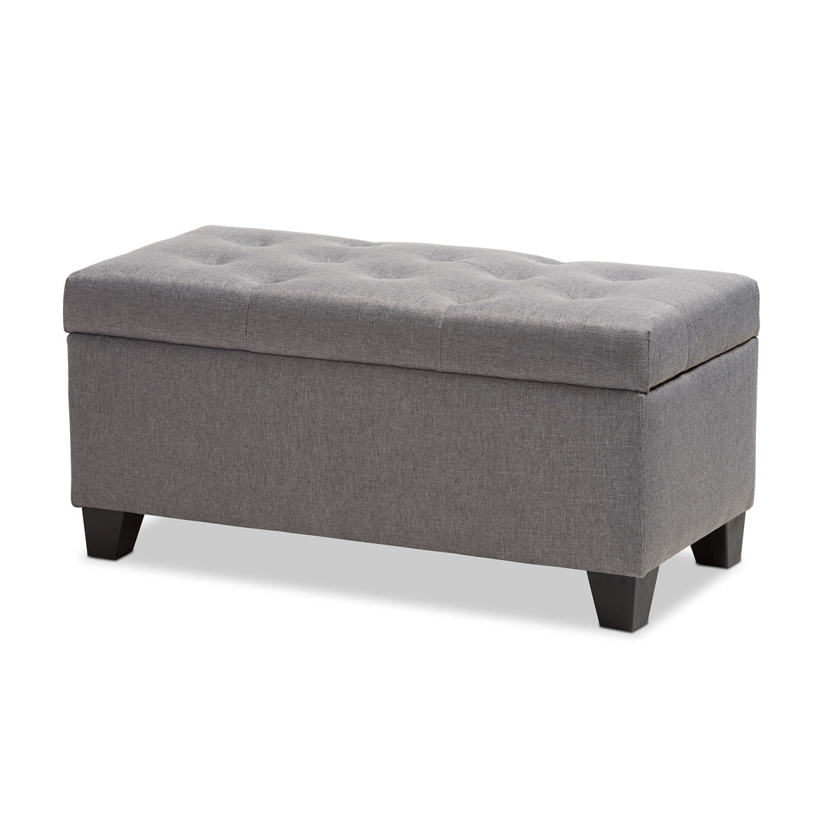 Baxton Studio Michaela Modern and Contemporary Grey Fabric Upholstered Storage Ottoman Baxton Studio-ottomans-Minimal And Modern - 1