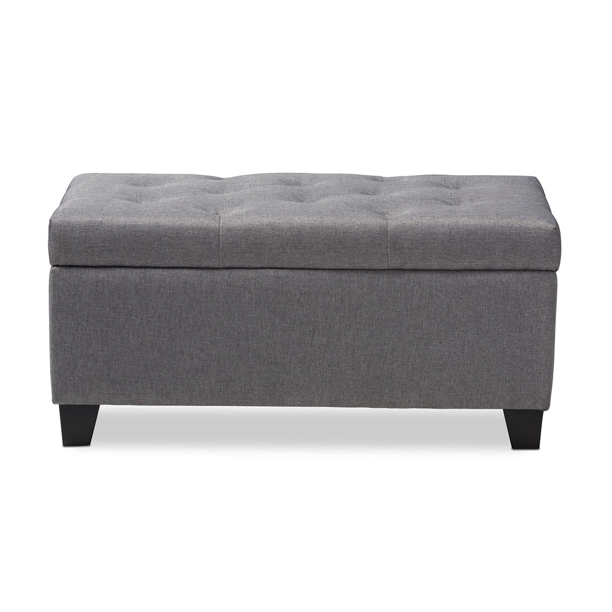 Baxton Studio Michaela Modern and Contemporary Grey Fabric Upholstered Storage Ottoman Baxton Studio-ottomans-Minimal And Modern - 5