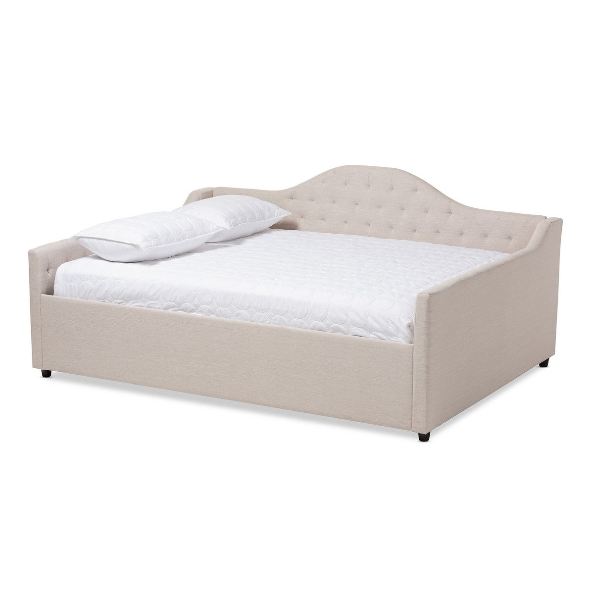 Baxton Studio Eliza Modern and Contemporary Light Beige Fabric Upholstered Full Size Daybed Baxton Studio-daybed-Minimal And Modern - 1