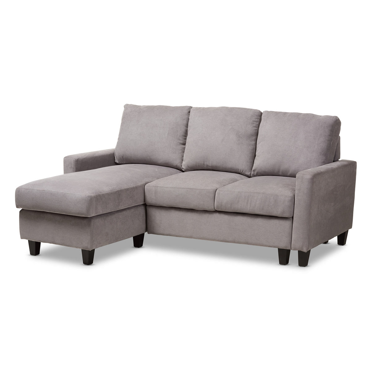 Baxton Studio Greyson Modern And Contemporary Light Grey Fabric Upholstered Reversible Sectional Sofa Baxton Studio-sofas-Minimal And Modern - 2