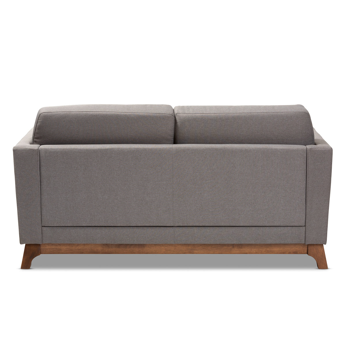 Baxton Studio Sava Mid-Century Modern Grey Fabric Upholstered Walnut Wood 2-Seater Loveseat Baxton Studio-loveseat-Minimal And Modern - 4