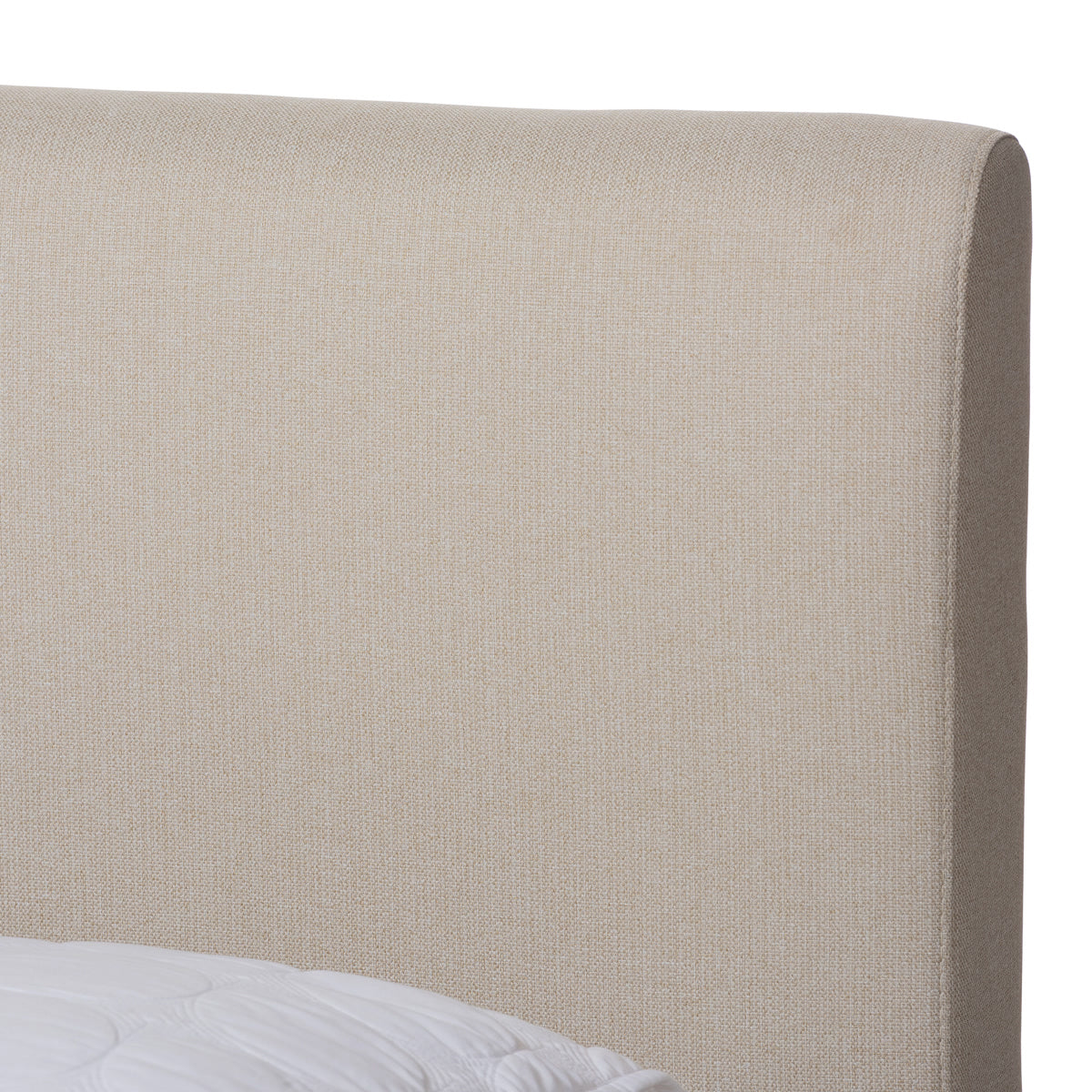 Baxton Studio Aveneil Mid-Century Modern Beige Fabric Upholstered Walnut Finished King Size Platform Bed Baxton Studio-beds-Minimal And Modern - 5