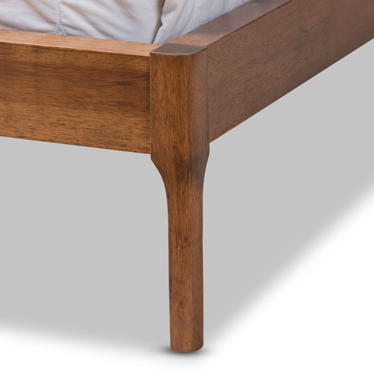 Baxton Studio Aveneil Mid-Century Modern Beige Fabric Upholstered Walnut Finished King Size Platform Bed Baxton Studio-beds-Minimal And Modern - 6