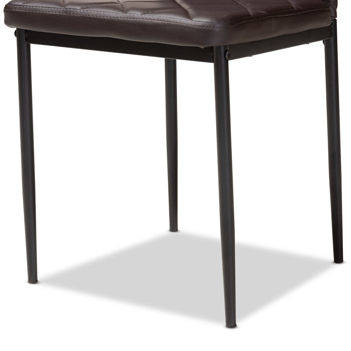 Baxton Studio Blaise Modern and Contemporary Brown Faux Leather Upholstered Dining Chair (Set of 4) Baxton Studio-dining chair-Minimal And Modern - 2