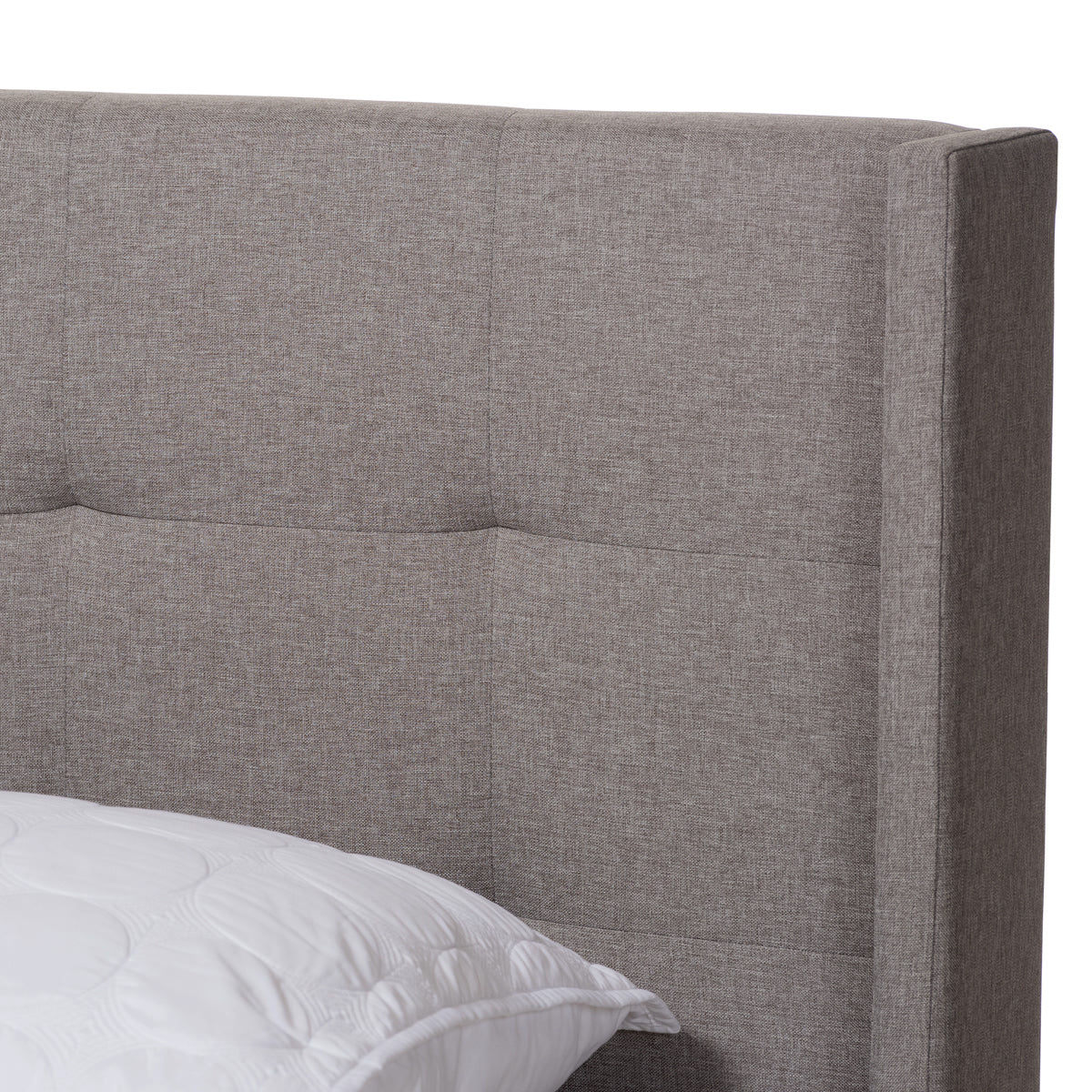 Baxton Studio Lisette Modern and Contemporary Grey Fabric Upholstered King Size Bed Baxton Studio-0-Minimal And Modern - 4