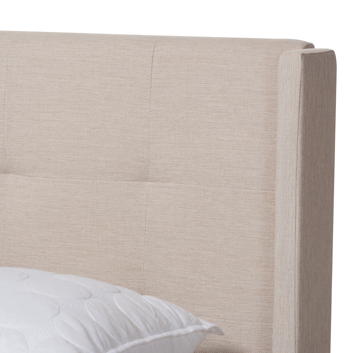 Baxton Studio Lisette Modern and Contemporary Beige Fabric Upholstered Queen Size Bed Baxton Studio-0-Minimal And Modern - 4