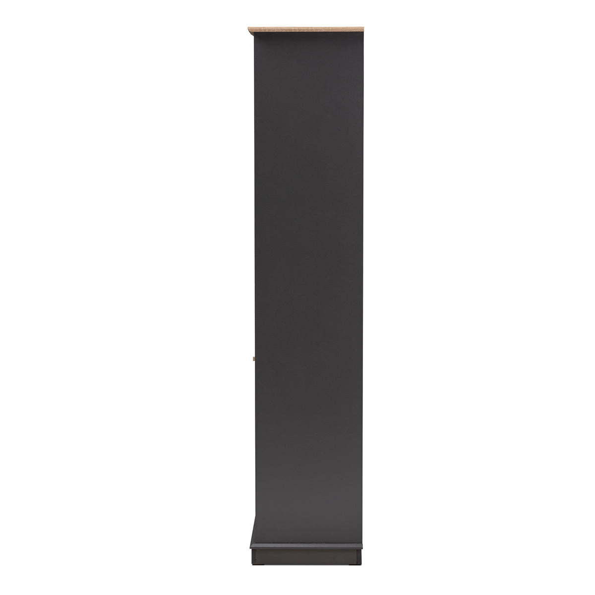 Baxton Studio Mattia Modern and Contemporary Dark Grey and Oak Finished Wood Wine Cabinet  Baxton Studio-0-Minimal And Modern - 4