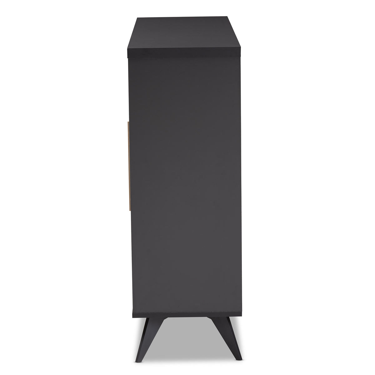 Baxton Studio Pietro Mid-Century Modern Dark Grey and Oak Finished Wine Cabinet Baxton Studio-0-Minimal And Modern - 4