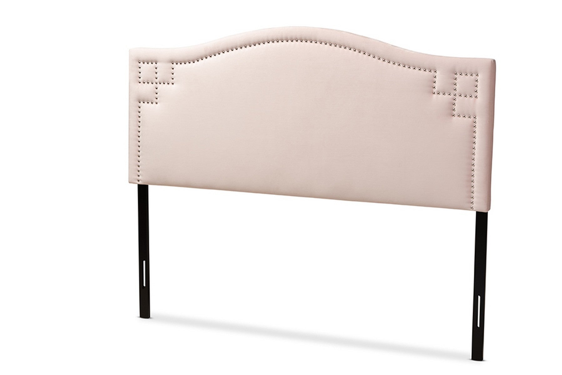 Baxton Studio Aubrey Modern and Contemporary Light Pink Velvet Fabric Upholstered King Size Headboard Baxton Studio-Headboards-Minimal And Modern - 1