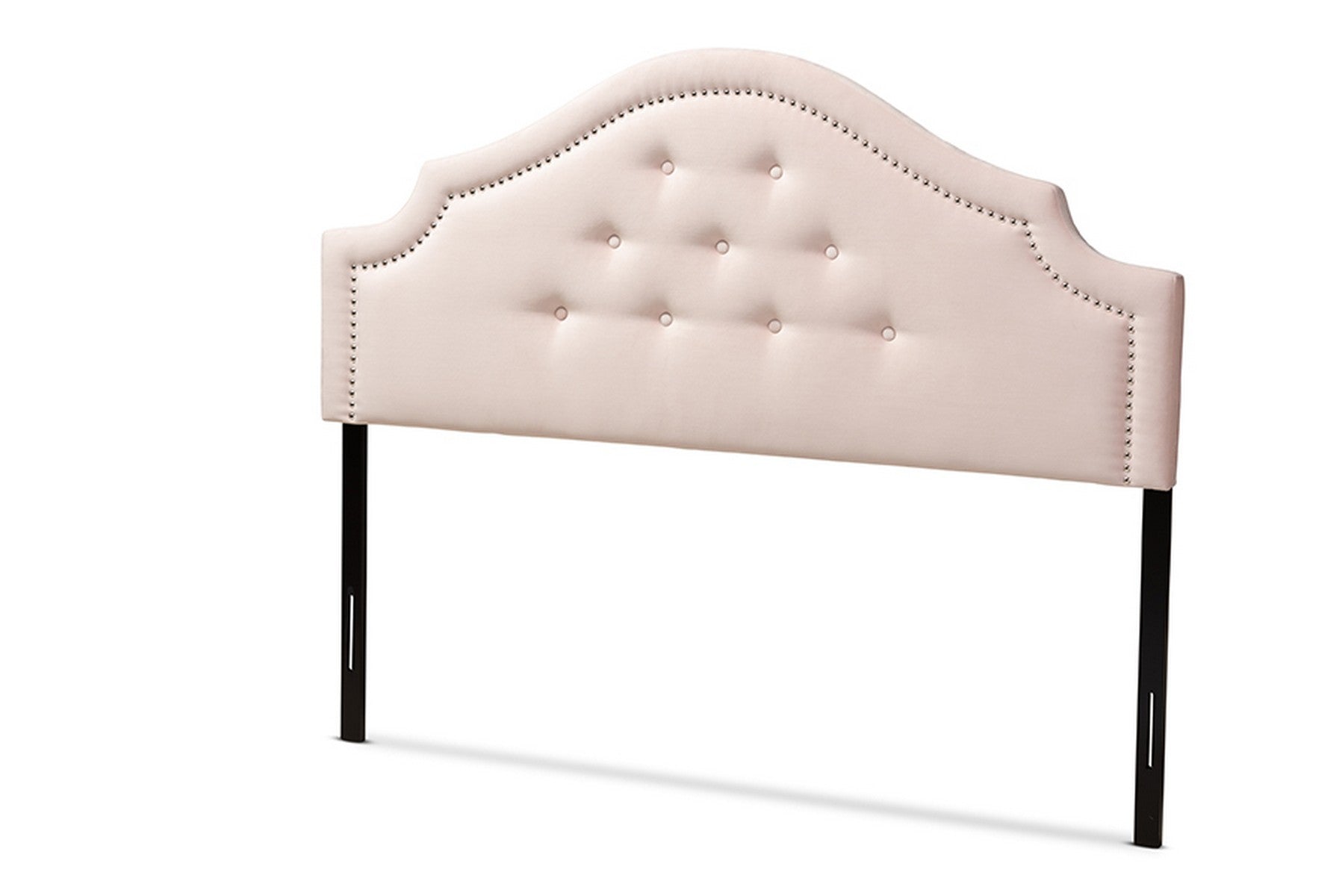 Baxton Studio Cora Modern and Contemporary Light Pink Velvet Fabric Upholstered King Size Headboard Baxton Studio-Headboards-Minimal And Modern - 1