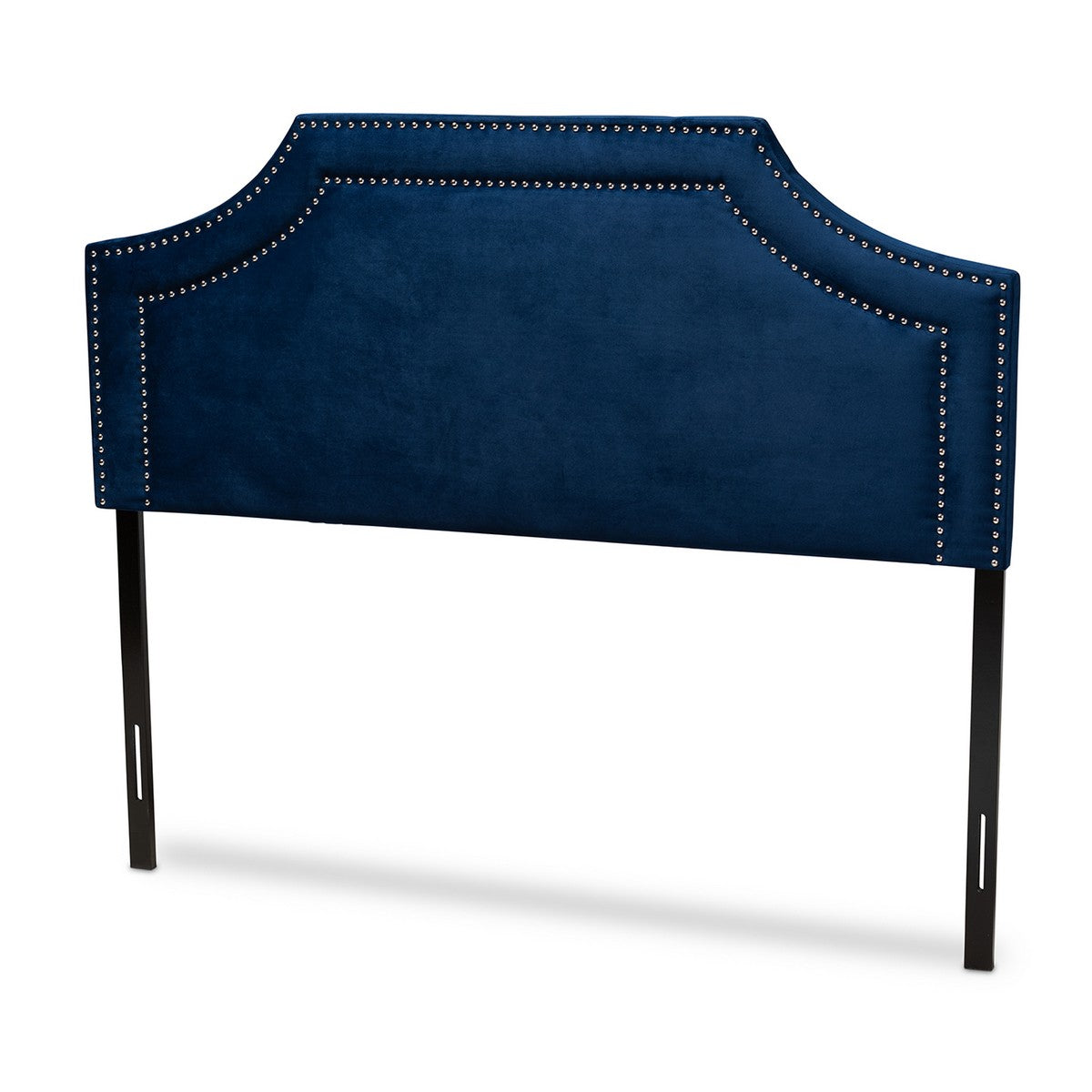 Baxton Studio Avignon Modern and Contemporary Navy Blue Velvet Fabric Upholstered King Size Headboard Baxton Studio-Headboards-Minimal And Modern - 1