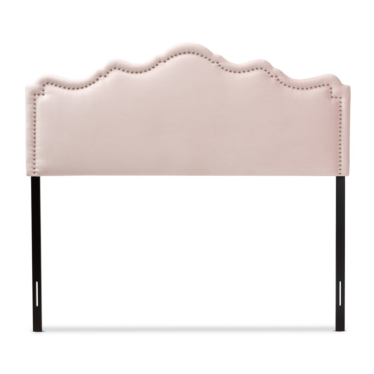 Baxton Studio Nadeen Modern and Contemporary Light Pink Velvet Fabric Upholstered King Size Headboard Baxton Studio-Headboards-Minimal And Modern - 1