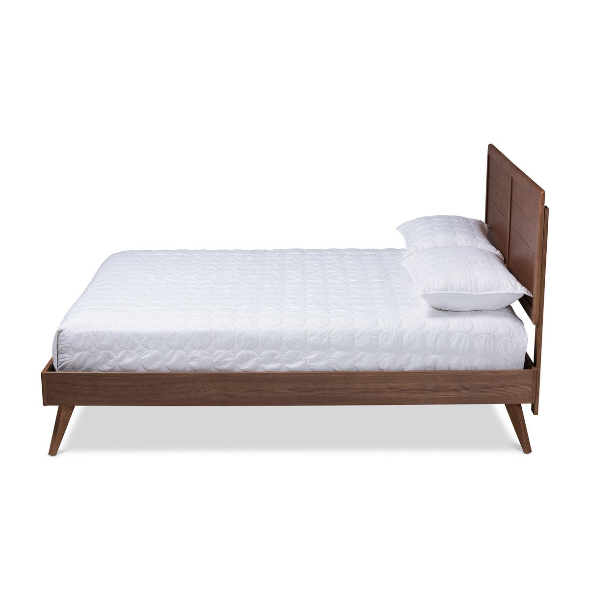 Baxton Studio Artemis Mid-Century Modern Walnut Brown Finished Wood Queen Size Platform Bed Baxton Studio-beds-Minimal And Modern - 1