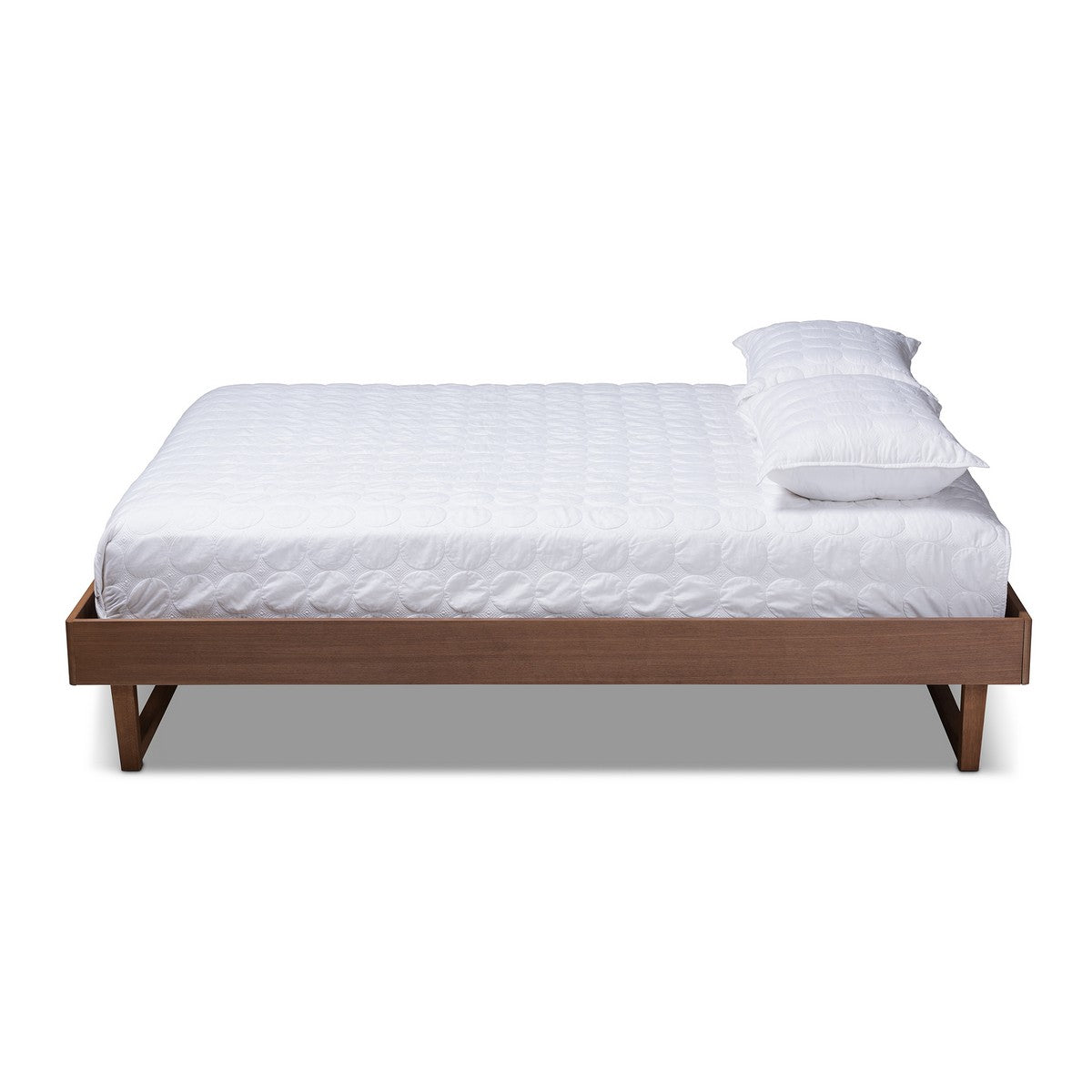 Baxton Studio Liliya Mid-Century Modern Walnut Brown Finished Wood King Size Platform Bed Frame Baxton Studio-Bed Frames-Minimal And Modern - 1