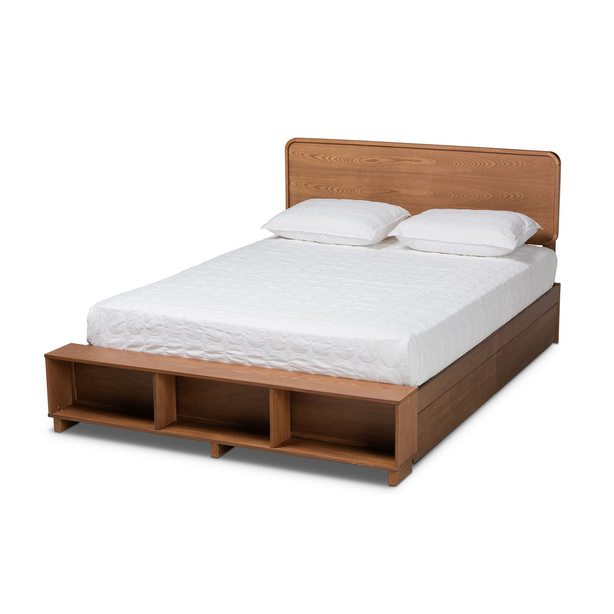 Baxton Studio Vita Modern Transitional Ash Walnut Brown Finished Wood 4-Drawer Full Size Platform Storage Bed Baxton Studio-beds-Minimal And Modern - 1