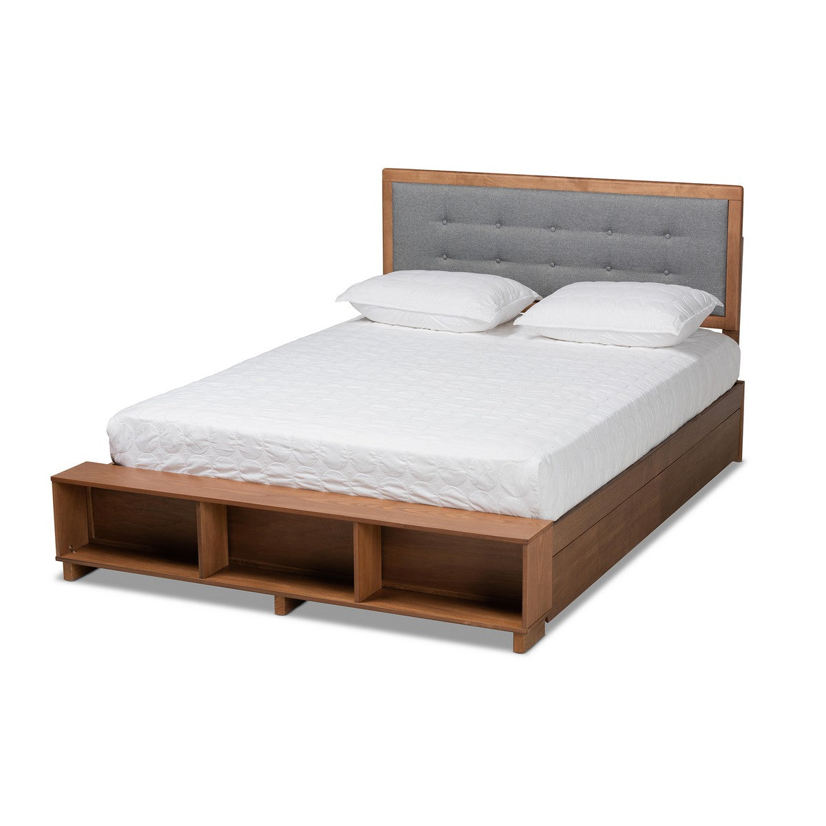 Baxton Studio Cosma Modern Transitional Ash Walnut Brown Finished Wood 4-Drawer Full Size Platform Storage Bed Baxton Studio-beds-Minimal And Modern - 1