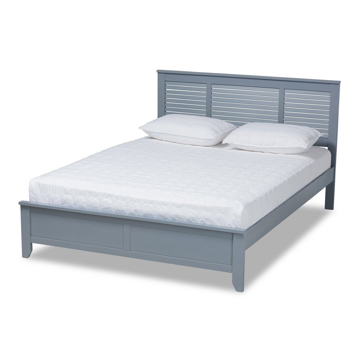 Baxton Studio Adela Modern and Contemporary Grey Finished Wood Full Size Platform Bed Baxton Studio- Beds (Platform)-Minimal And Modern - 1