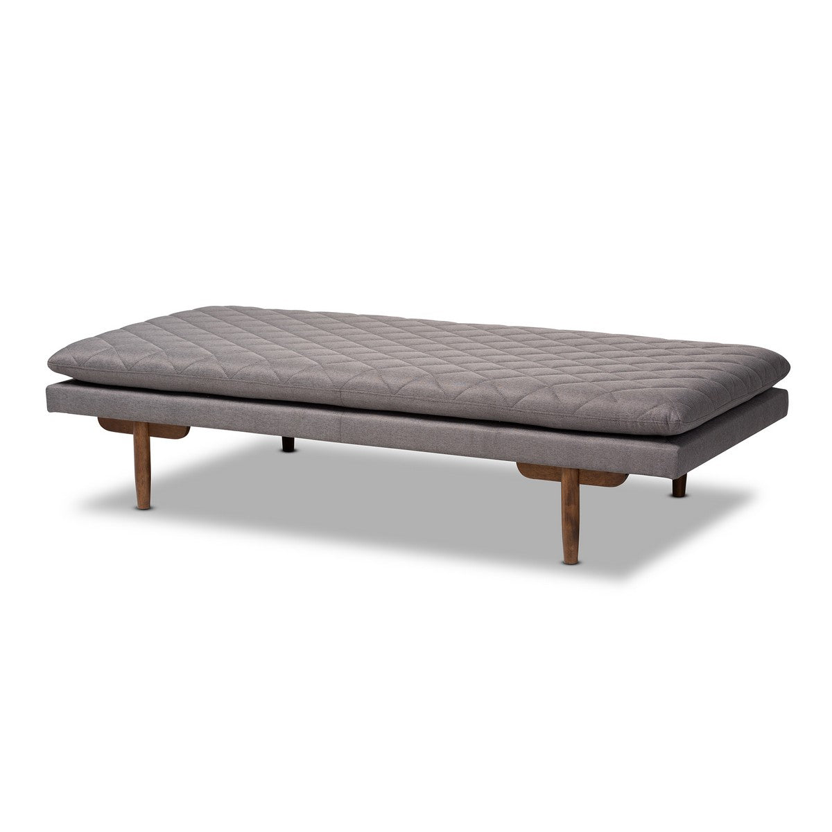 Baxton Studio Marit Mid-Century Modern Grey Fabric Upholstered Walnut Finished Wood Daybed Baxton Studio-daybed-Minimal And Modern - 1