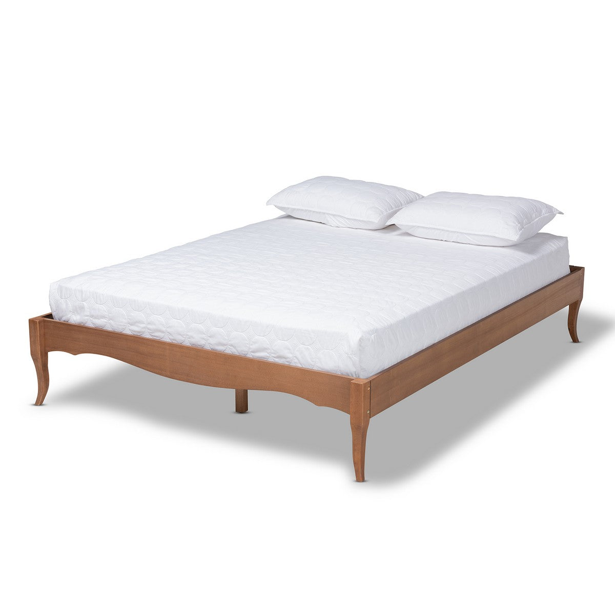 Baxton Studio Marieke Vintage French Inspired Ash Wanut Finished King Size Wood Bed Frame Baxton Studio- Bed Frames-Minimal And Modern - 1