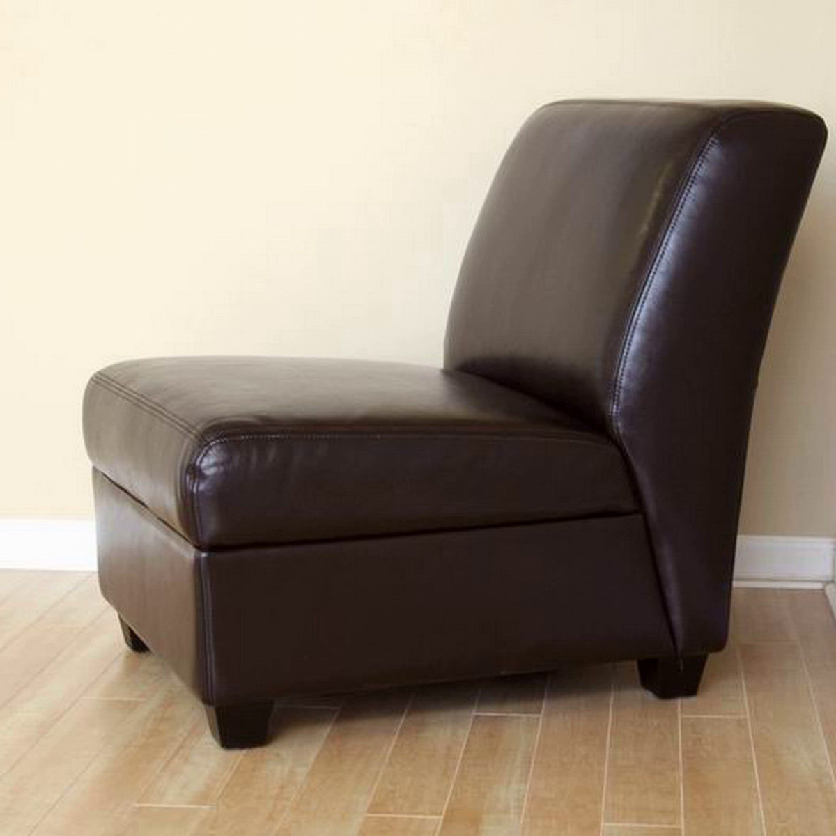 Baxton Studio Dark Brown Armless Club Chair – Minimal & Modern