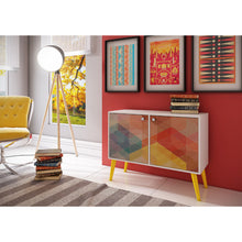 Manhattan Comfort Funky Avesta Side Table 2.0 with 3 Shelves-Minimal & Modern