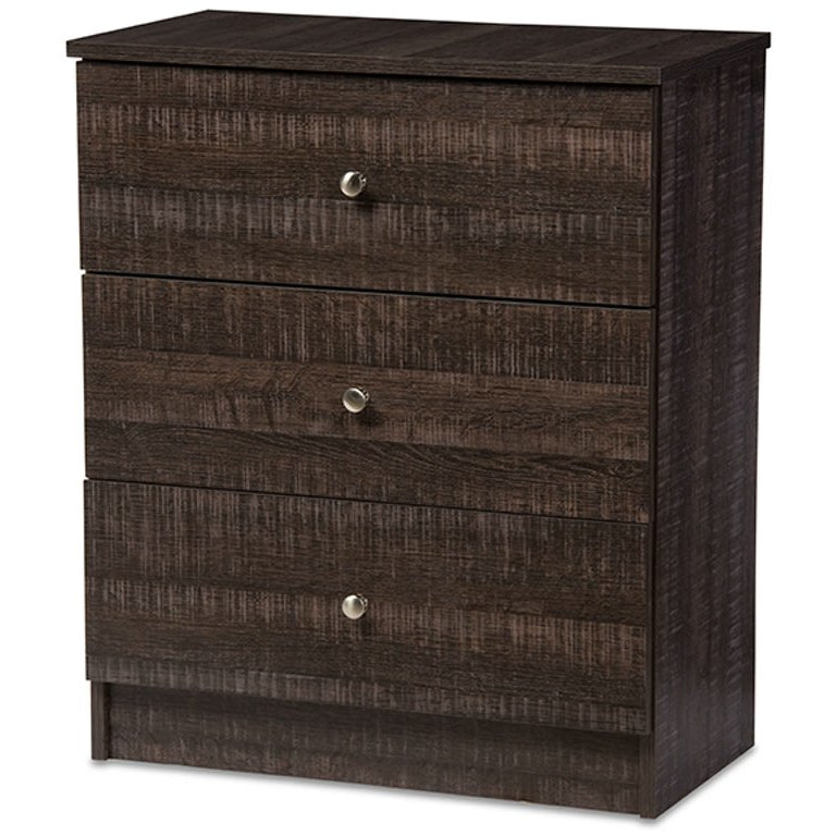 Baxton Studio Decon Modern and Contemporary Espresso Brown Wood 3-Drawer Storage Chest Baxton Studio-Dresser-Minimal And Modern - 2