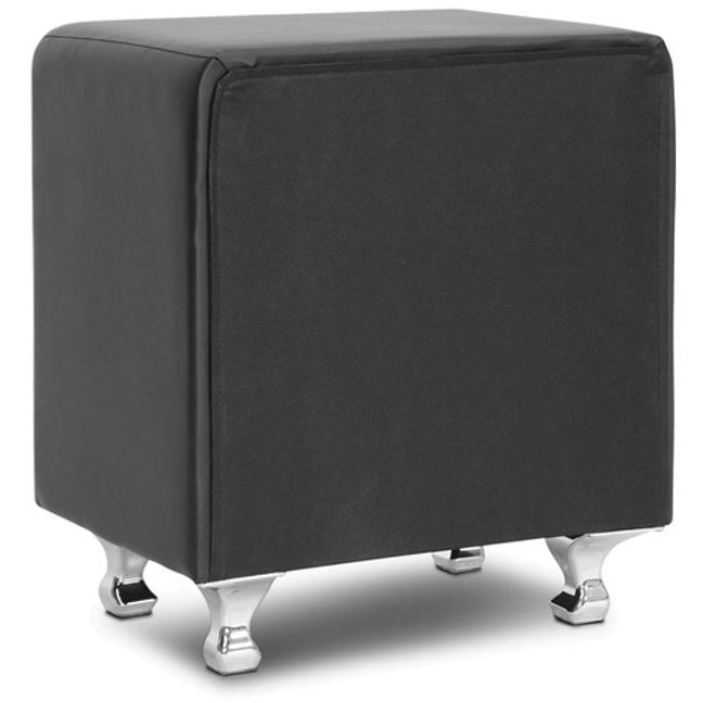 Baxton Studio Stella Crystal Tufted Black Upholstered Modern Nightstand Baxton Studio-nightstands-Minimal And Modern - 3