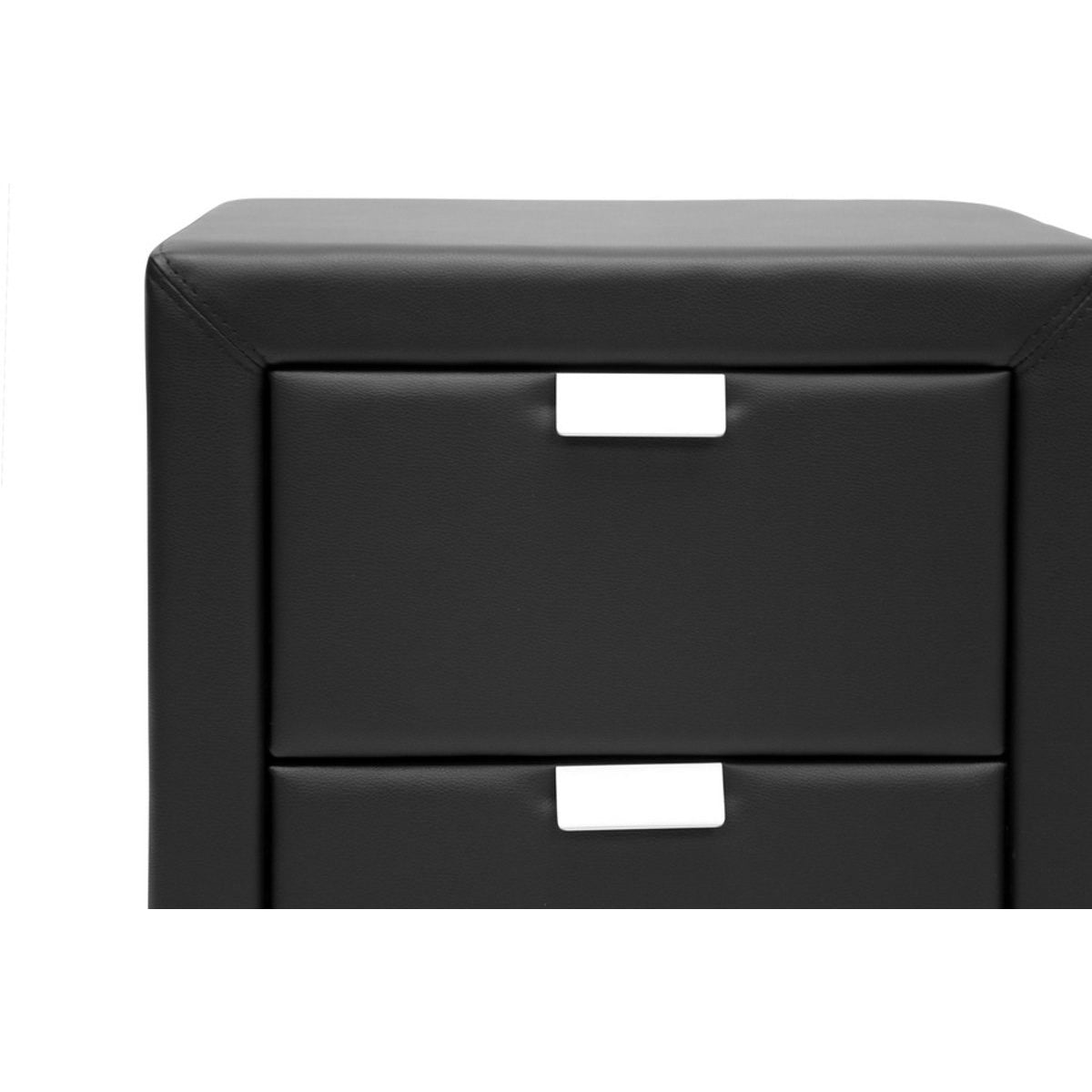 Baxton Studio Frey Black Upholstered Modern Nightstand Baxton Studio-nightstands-Minimal And Modern - 4