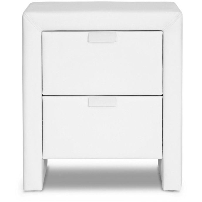 Baxton Studio Frey White Upholstered Modern Nightstand Baxton Studio-nightstands-Minimal And Modern - 2