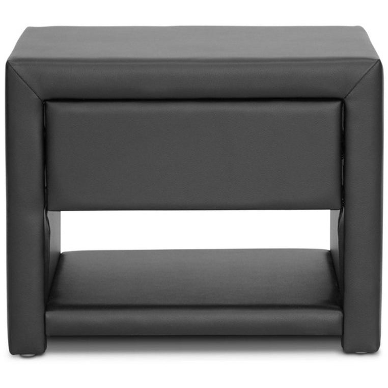 Baxton Studio Massey Black Upholstered Modern Nightstand Baxton Studio-nightstands-Minimal And Modern - 2