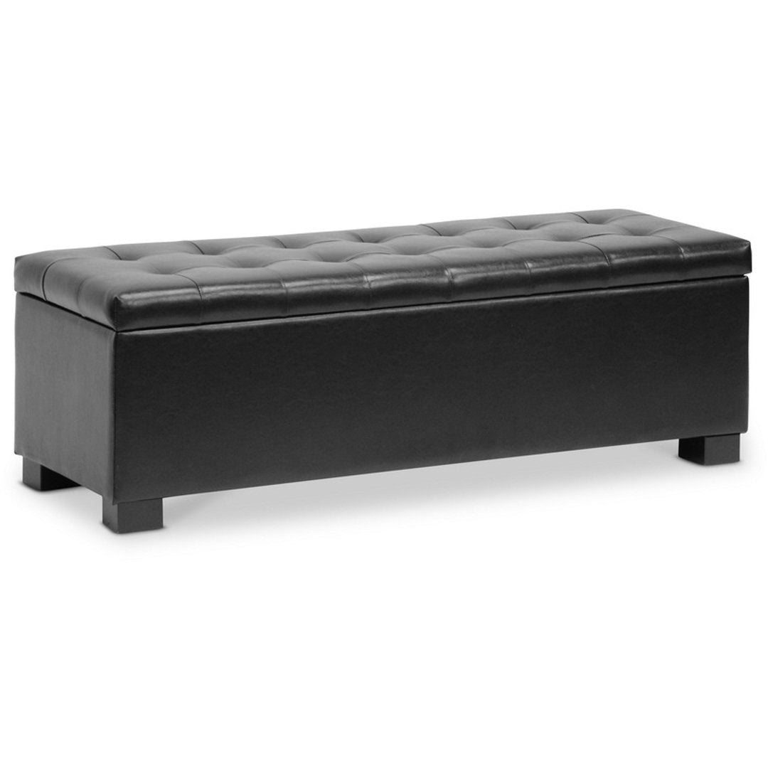 Baxton Studio Roanoke Contemporary Black Ottoman Baxton Studio-ottomans-Minimal And Modern - 1