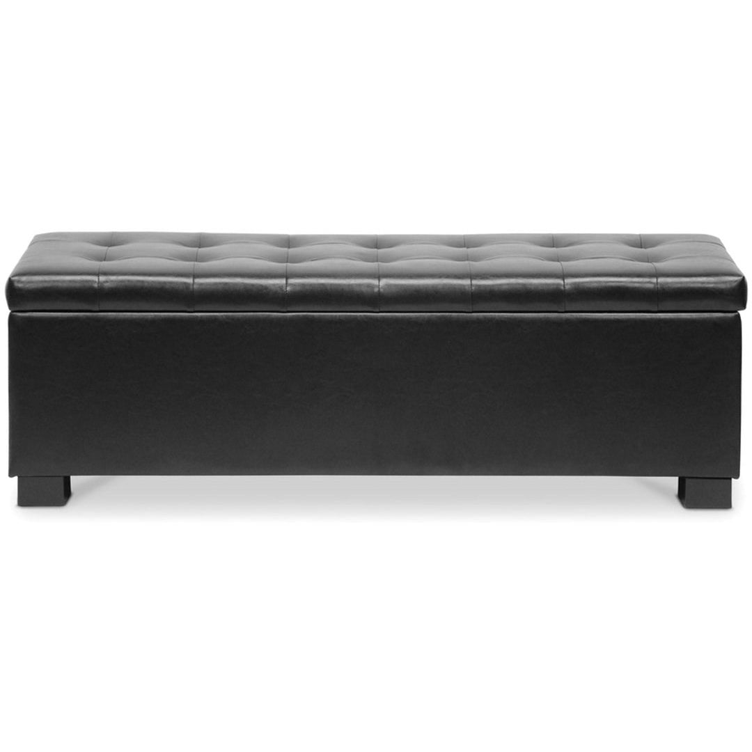 Baxton Studio Roanoke Contemporary Black Ottoman Baxton Studio-ottomans-Minimal And Modern - 3