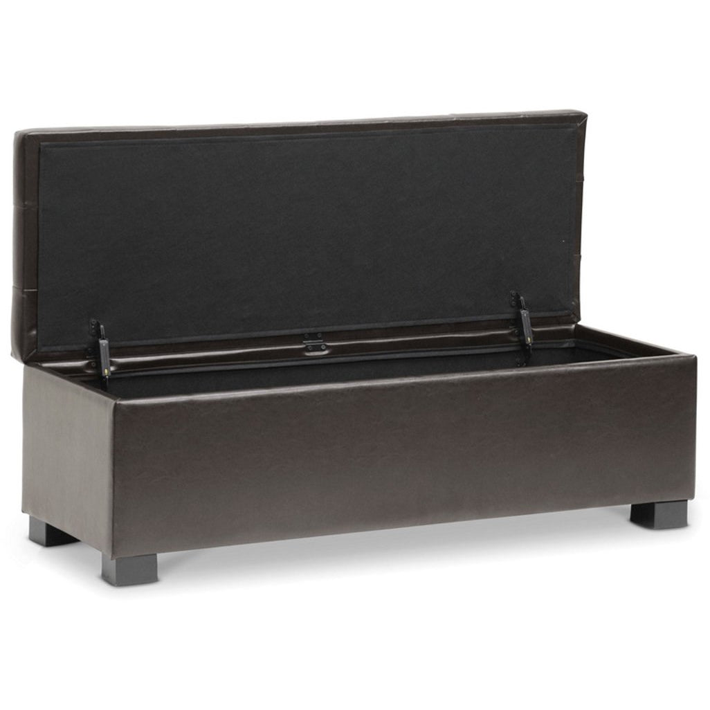 Baxton Studio Roanoke Contemporary Dark Brown Ottoman Baxton Studio-ottomans-Minimal And Modern - 2