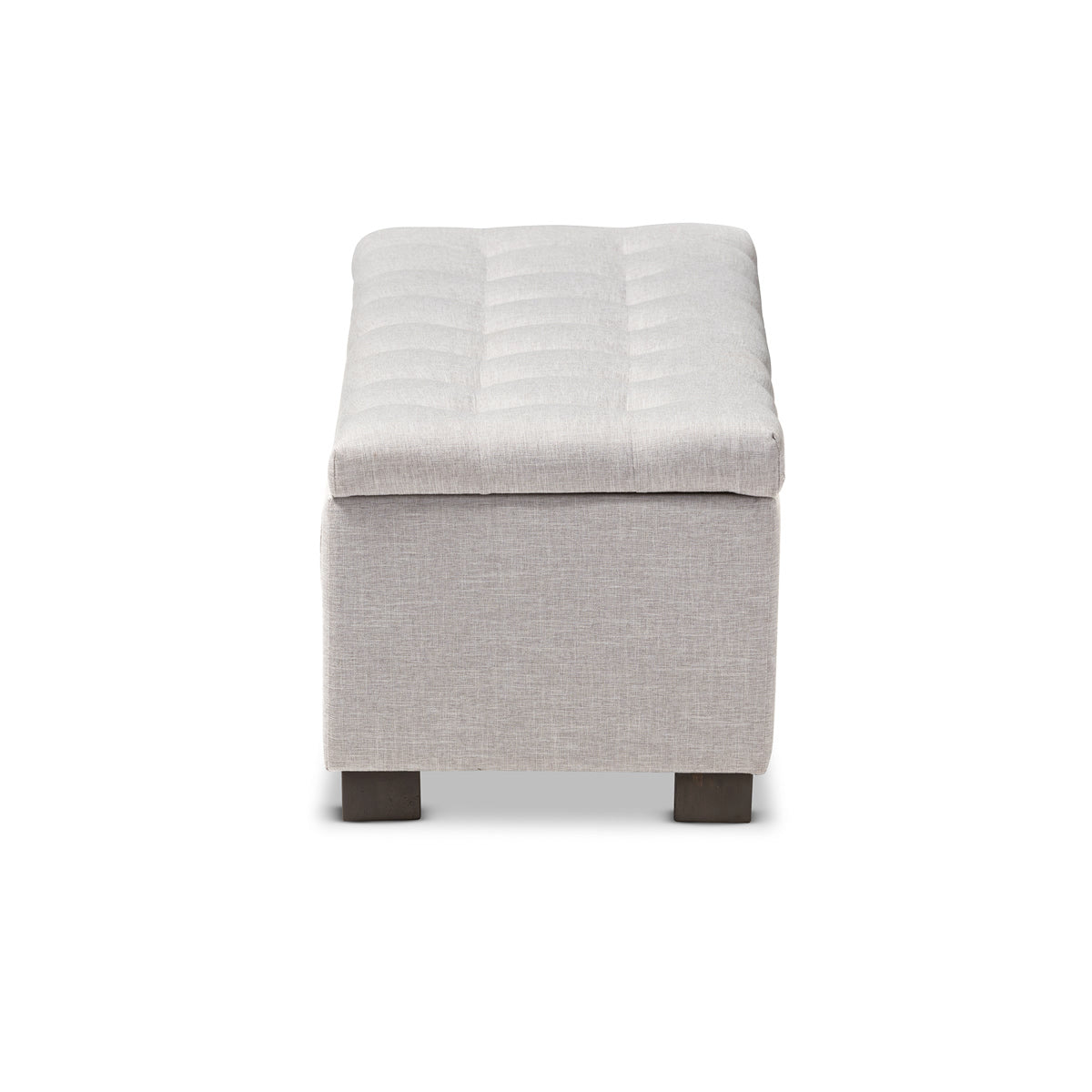 Baxton Studio Roanoke Modern and Contemporary Grayish Beige Fabric Upholstered Grid-Tufting Storage Ottoman Bench Baxton Studio-benches-Minimal And Modern - 5