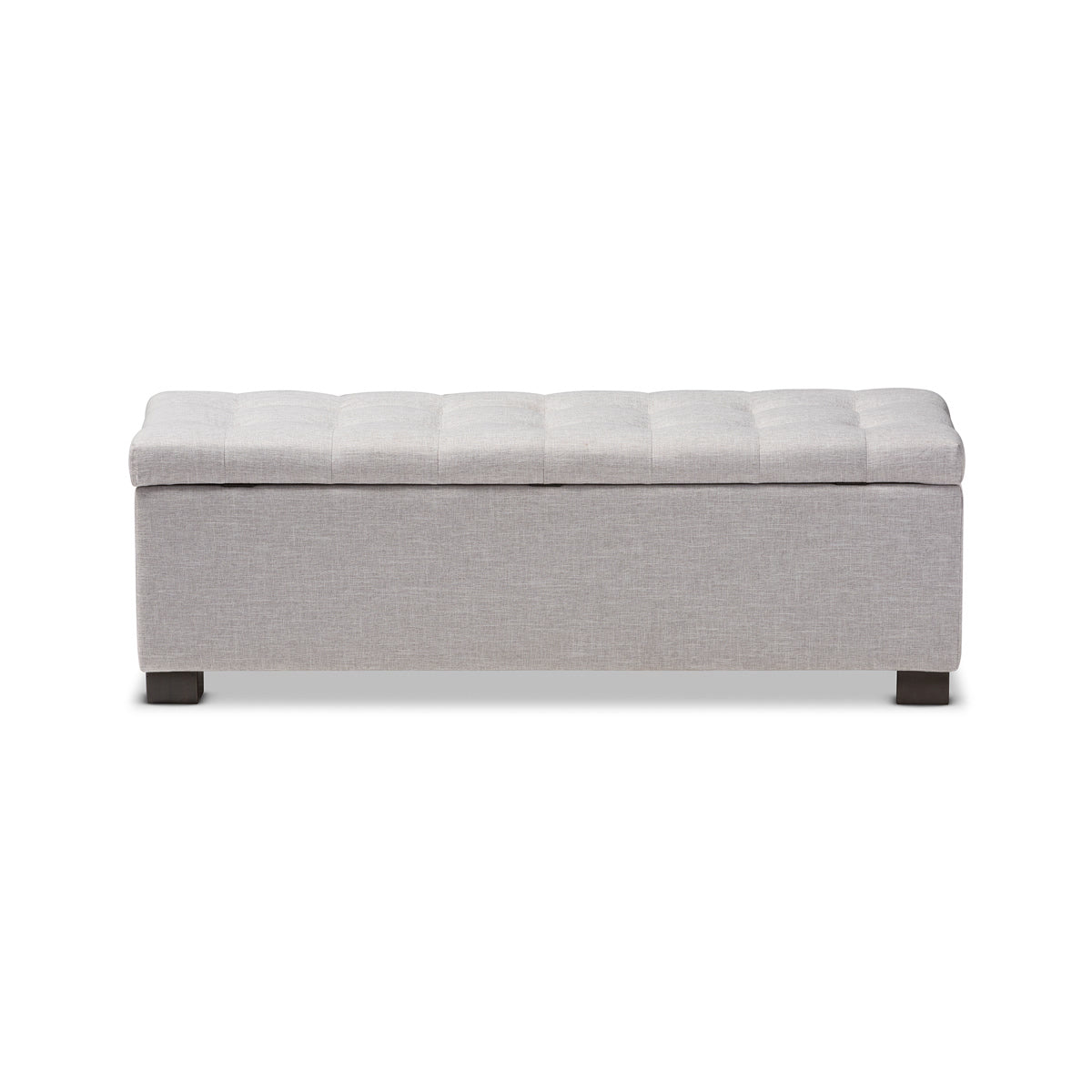 Baxton Studio Roanoke Modern and Contemporary Grayish Beige Fabric Upholstered Grid-Tufting Storage Ottoman Bench Baxton Studio-benches-Minimal And Modern - 6