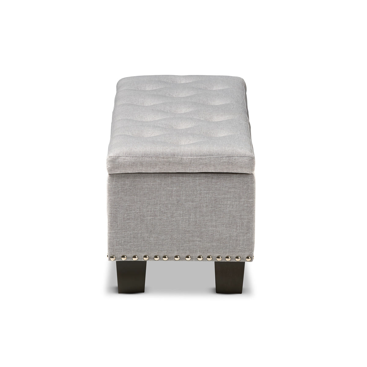 Baxton Studio Hannah Modern and Contemporary Grayish Beige Fabric Upholstered Button-Tufting Storage Ottoman Bench Baxton Studio-benches-Minimal And Modern - 5