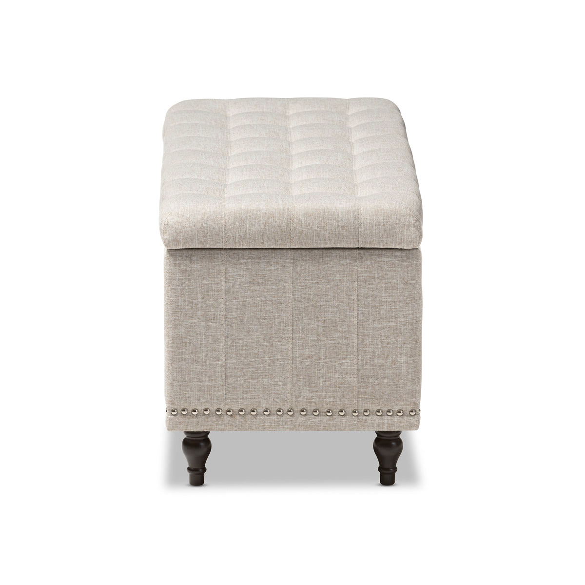 Baxton Studio Kaylee Modern Classic Beige Fabric Upholstered Button-Tufting Storage Ottoman Bench Baxton Studio-benches-Minimal And Modern - 5