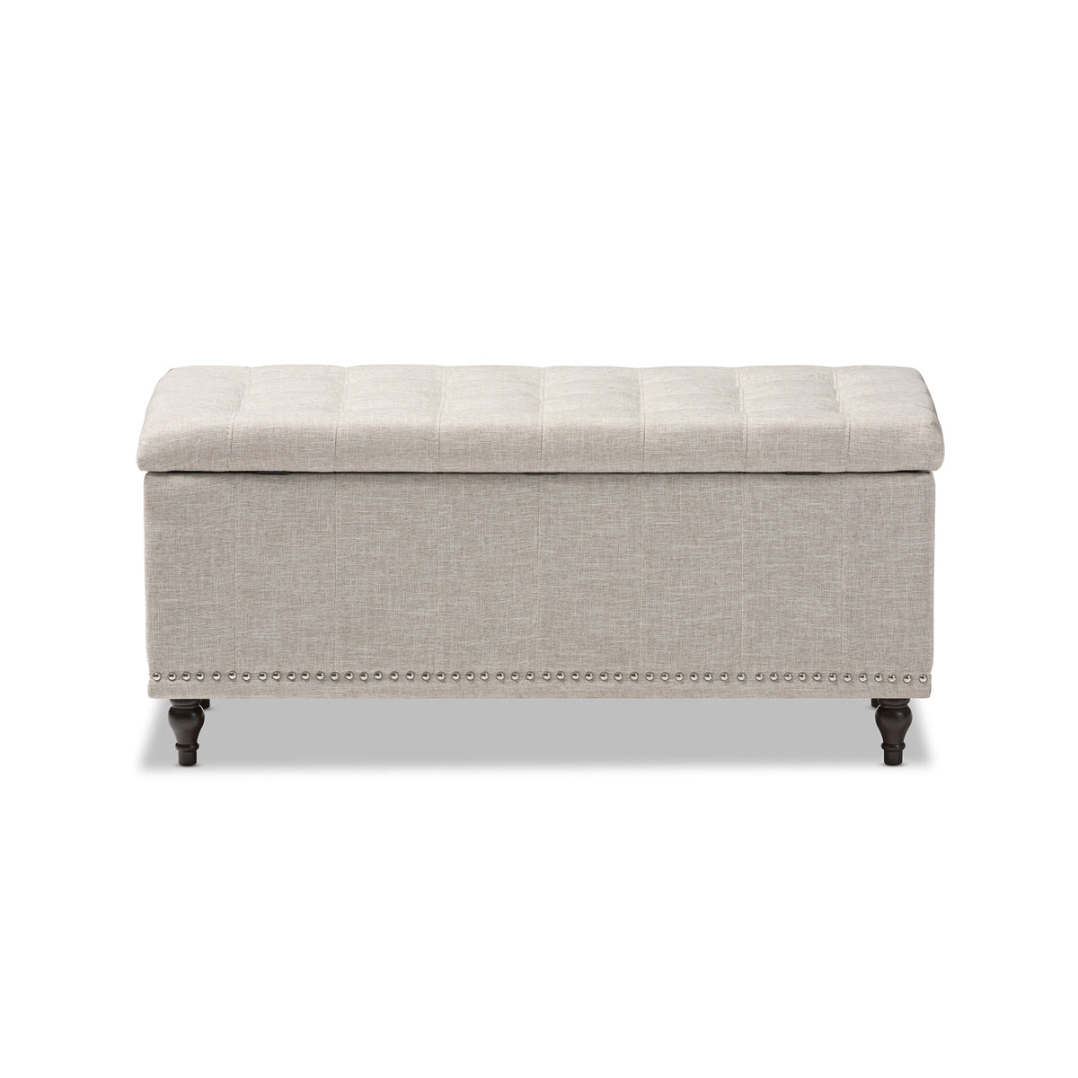 Baxton Studio Kaylee Modern Classic Beige Fabric Upholstered Button-Tufting Storage Ottoman Bench Baxton Studio-benches-Minimal And Modern - 6