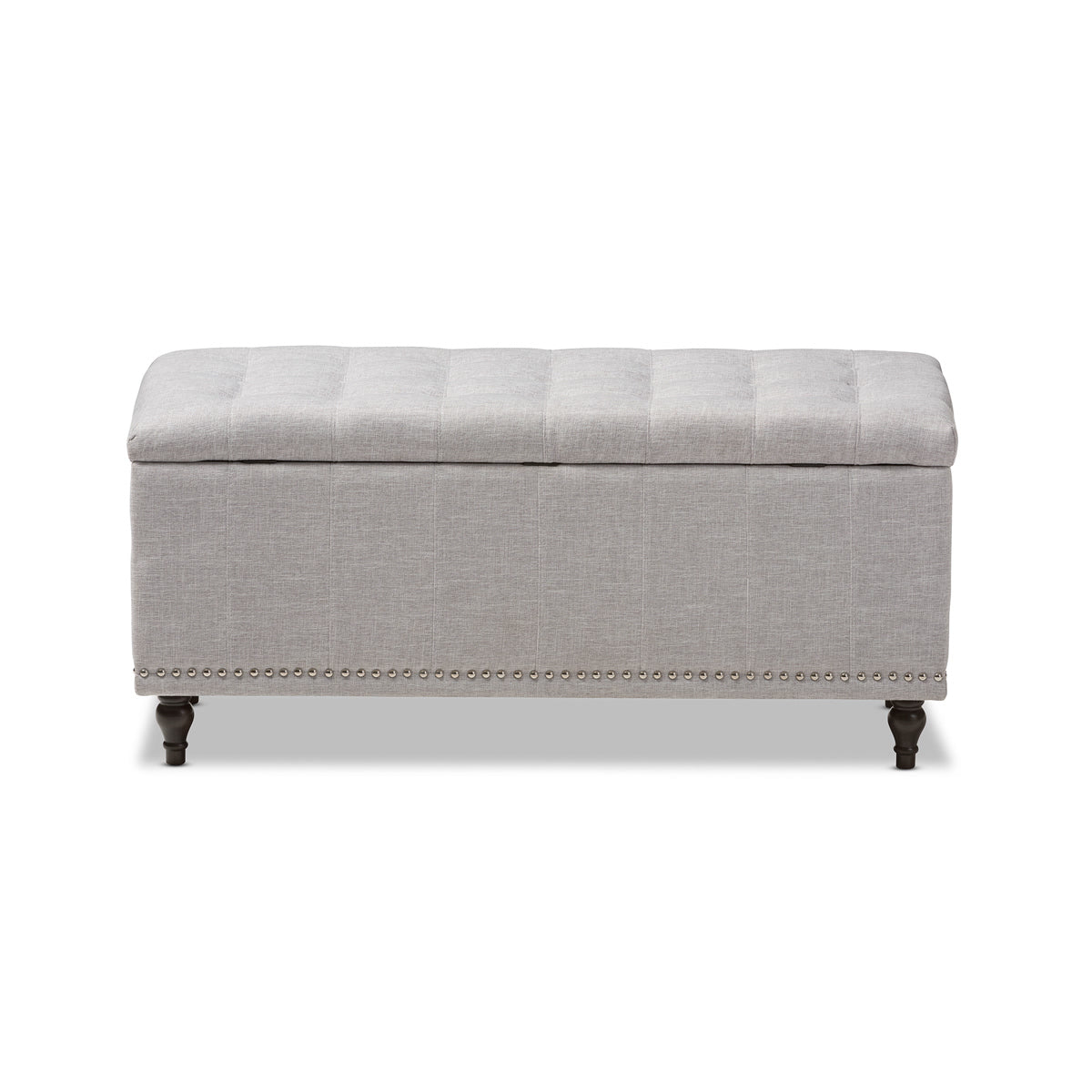 Baxton Studio Kaylee Modern Classic Grayish Beige Fabric Upholstered Button-Tufting Storage Ottoman Bench Baxton Studio-benches-Minimal And Modern - 6