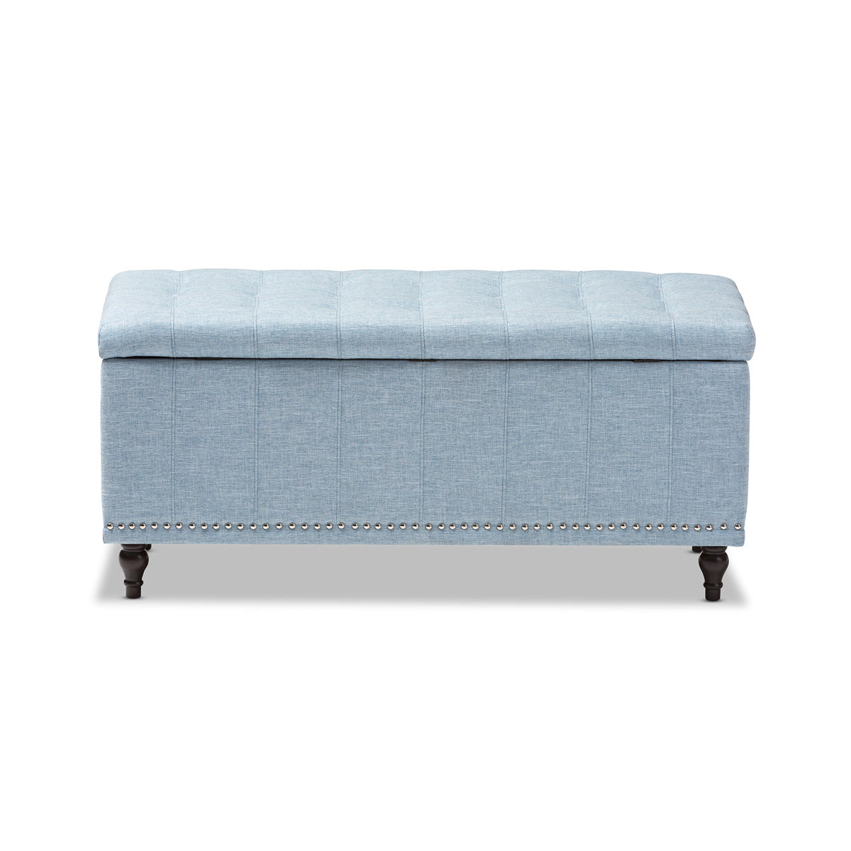 Baxton Studio Kaylee Modern Classic Light Blue Fabric Upholstered Button-Tufting Storage Ottoman Bench Baxton Studio-benches-Minimal And Modern - 6