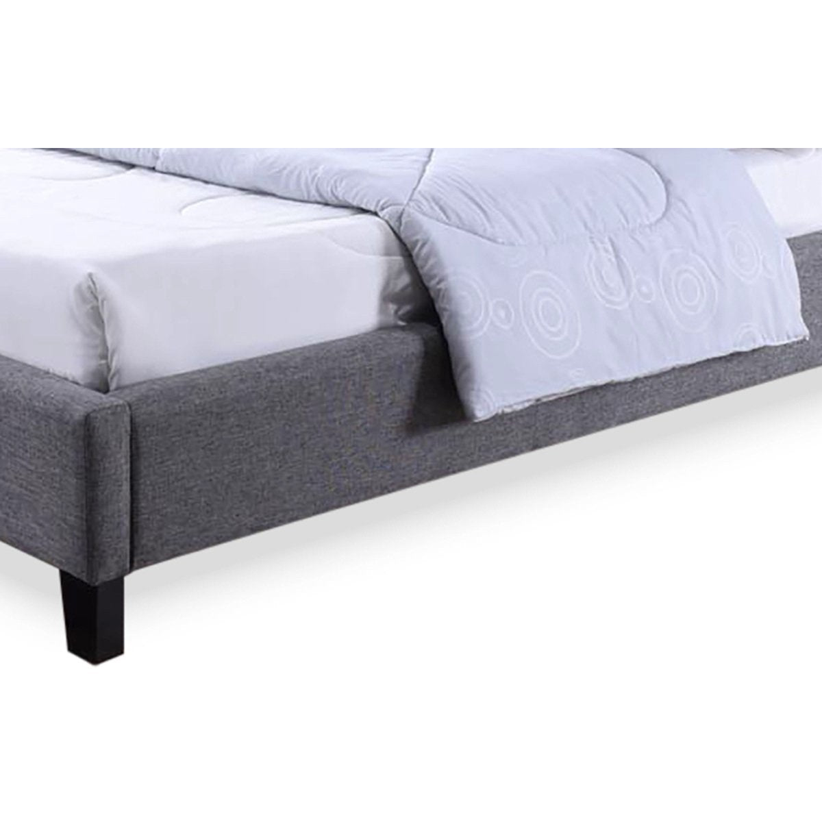 Baxton Studio Hillary Modern and Contemporary Queen Size Grey Fabric Upholstered Platform Base Bed Frame Baxton Studio-beds-Minimal And Modern - 3