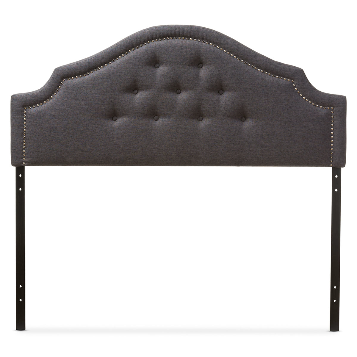 Baxton Studio Cora Modern and Contemporary Dark Grey Fabric Upholstered Full Size Headboard Baxton Studio-Full Headboard-Minimal And Modern - 2