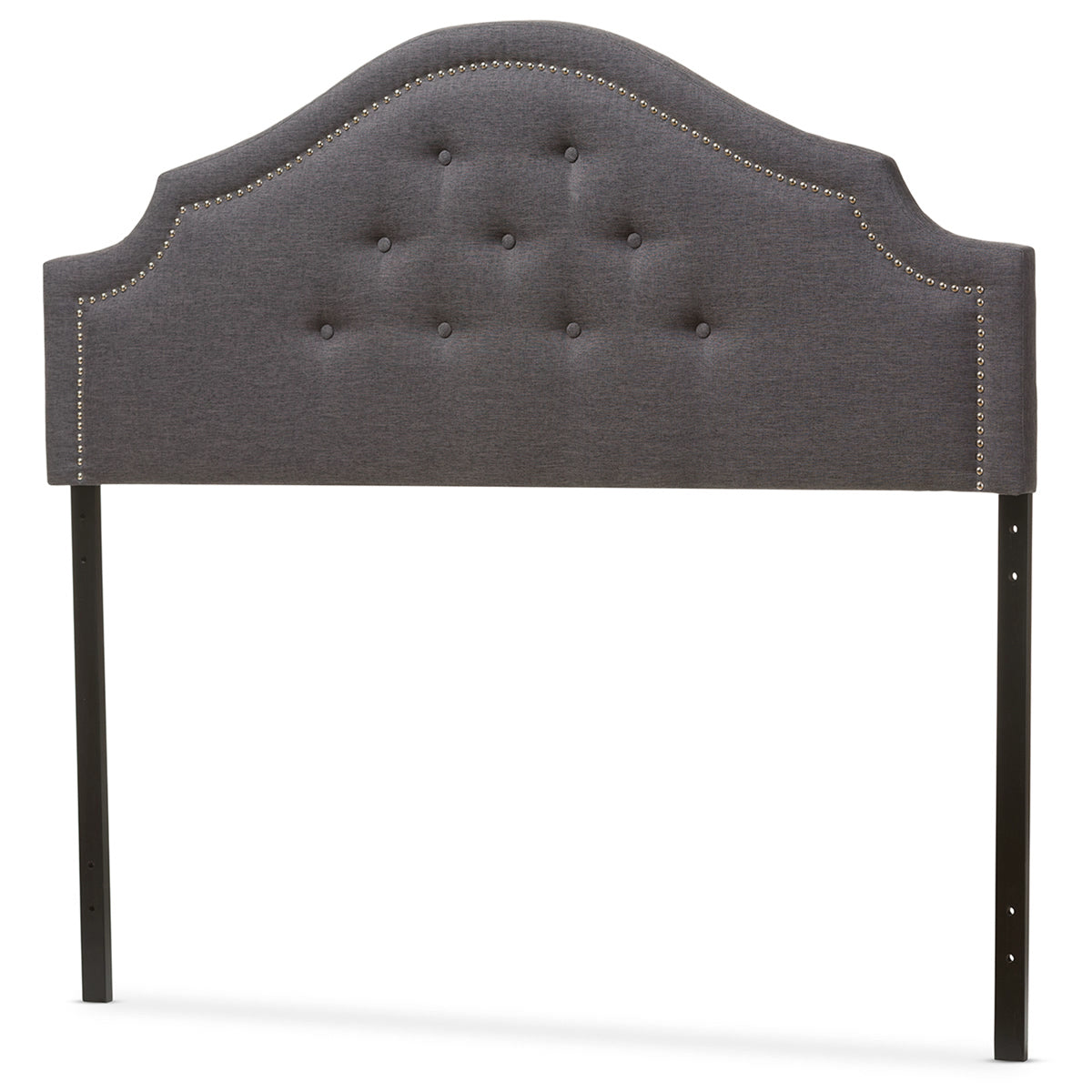 Baxton Studio Cora Modern and Contemporary Dark Grey Fabric Upholstered Full Size Headboard Baxton Studio-Full Headboard-Minimal And Modern - 3