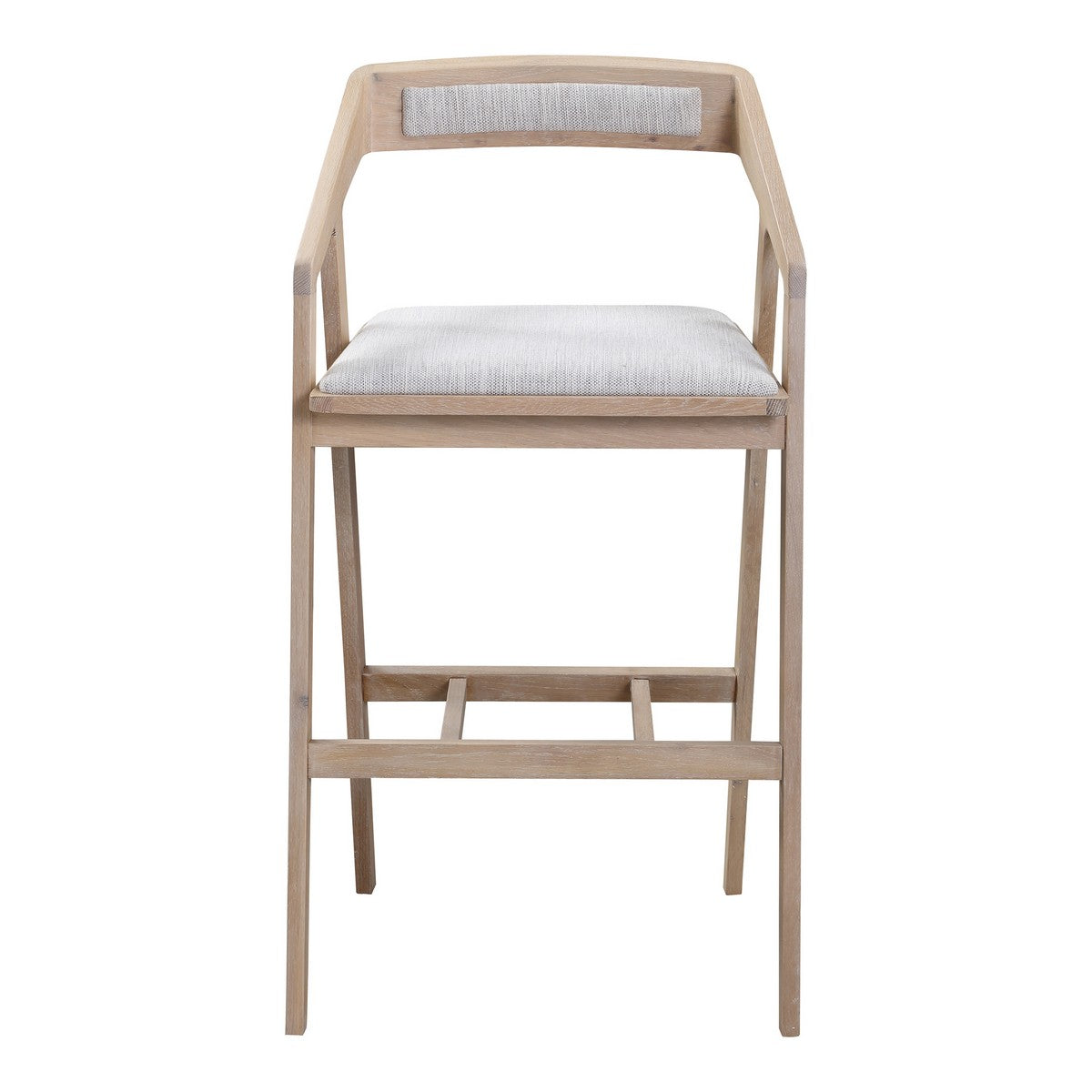 Moe's Home Collection Padma Oak Barstool Light Grey - BC-1090-29 - Moe's Home Collection - Bar Stool - Minimal And Modern - 1