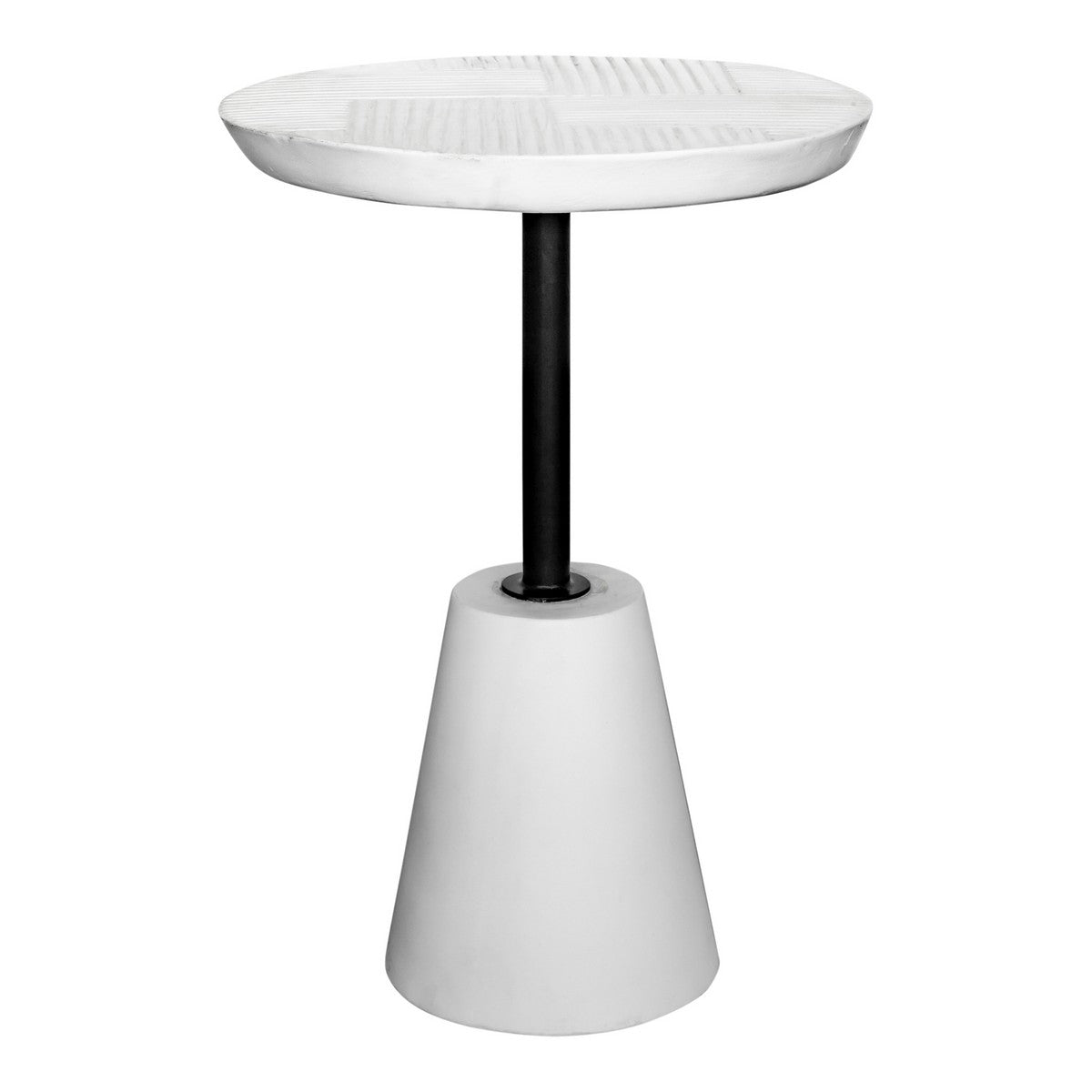 Moe's Home Collection Foundation Outdoor Accent Table White - BQ-1046-18 - Moe's Home Collection - side tables - Minimal And Modern - 1