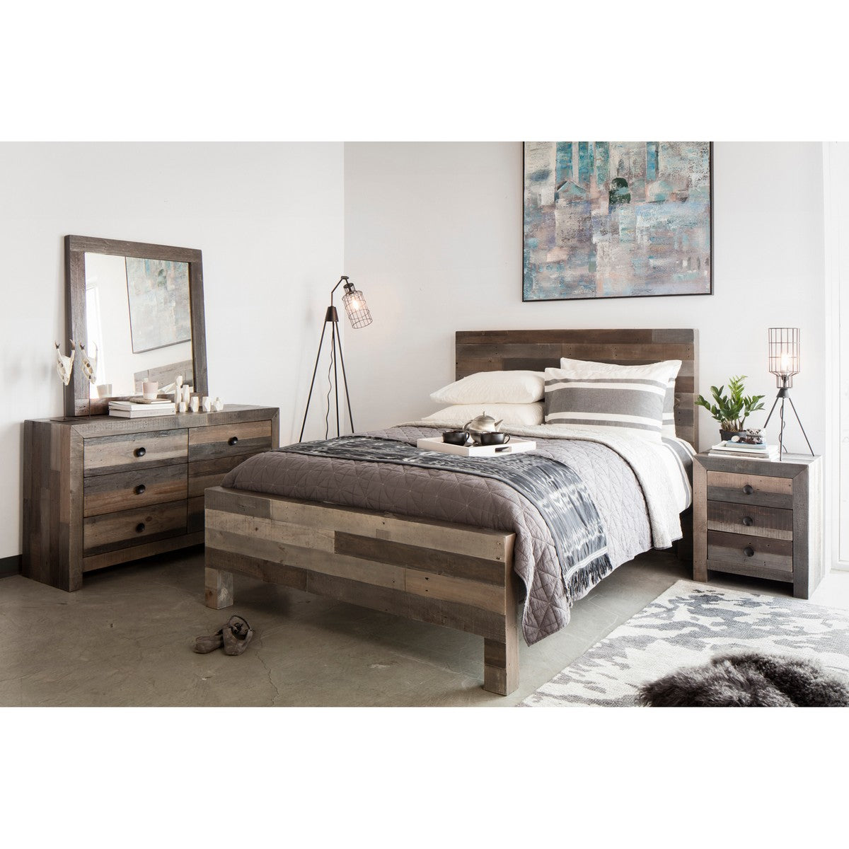 Moe's Home Collection Vintage 6 Drawer Dresser Grey - BT-1011-37 - Moe's Home Collection - Dressers - Minimal And Modern - 1