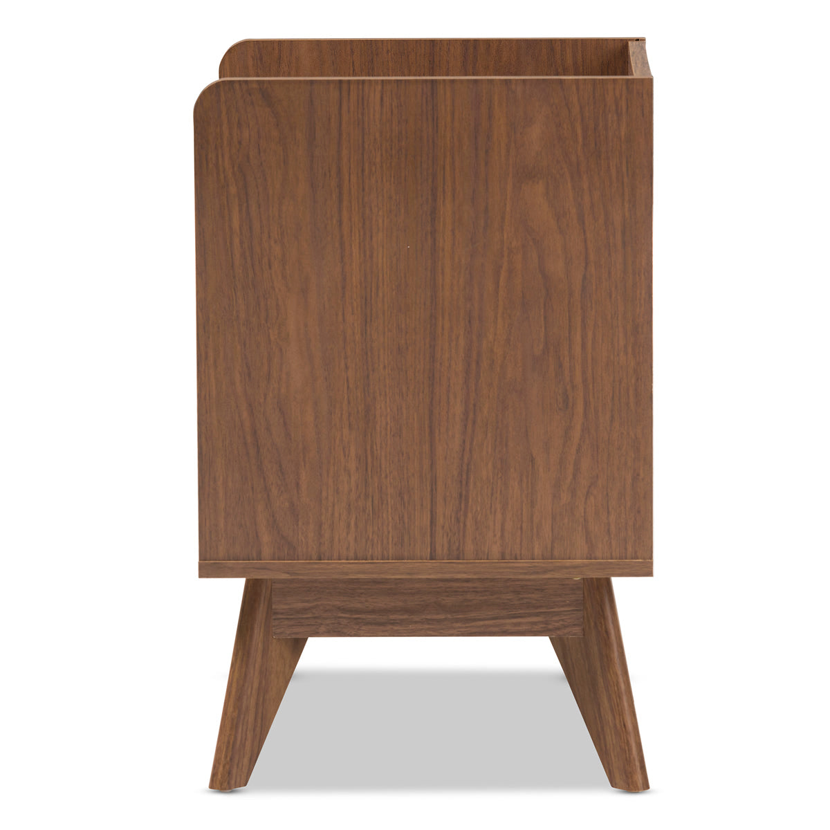 Baxton Studio Brighton Mid-Century Modern White and Walnut Wood 3-Drawer Storage Nightstand Baxton Studio-nightstands-Minimal And Modern - 5