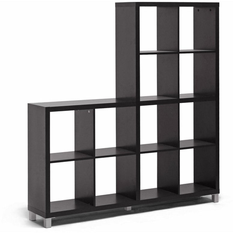 Baxton Studio Sunna Dark Brown Modern Cube Shelving Unit Baxton Studio--Minimal And Modern - 2